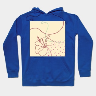 Mid Century Red Floral Blossom Abstract Art Hoodie